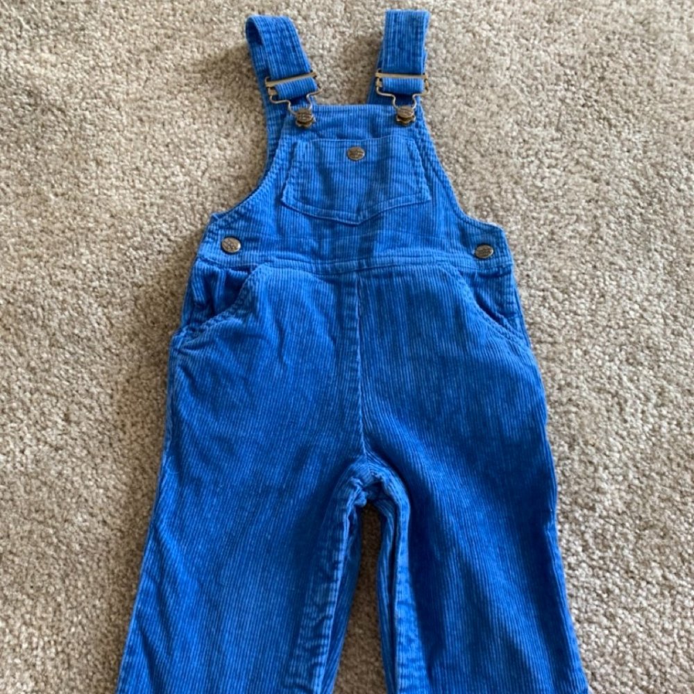 Vintage Joyeus Gamins Happy Kids Blue Overalls Toddler